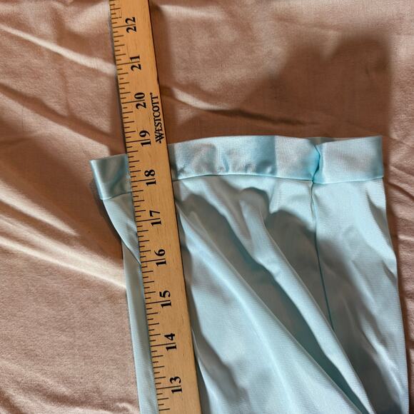 Vanity Fair XL Seafoam Aqua Nylon Robe Sheer Tricot Peignoir 2000s Y2K Vintage - Picture 8 of 8
